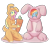 Size: 958x834 | Tagged: safe, artist:alasou, derpibooru import, fluttershy, rainbow dash, anthro, rabbit, bunny costume, bunny pajamas, bunnyshy, carrot, clothes, fursuit, simple background, transparent background