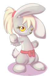 Size: 850x1300 | Tagged: safe, artist:alasou, derpibooru import, derpy hooves, rabbit, belt, cute, hokuto no ken, martial arts, solo, species swap