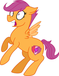 Size: 4000x5198 | Tagged: safe, artist:lisa400, scootaloo, pegasus, pony, .svg available, absurd resolution, colored wings, colored wingtips, female, filly, horses doing horse things, open mouth, rearing, scared, shocked, shrunken pupils, simple background, solo, spread wings, startled, the cmc's cutie marks, transparent background, vector, wide eyes