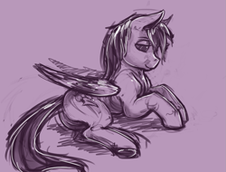 Size: 987x751 | Tagged: safe, artist:bantha, derpibooru import, rainbow dash, pegasus, pony, monochrome, solo