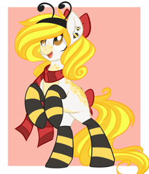 Size: 1024x1195 | Tagged: safe, artist:daydreamsyndrom, oc, oc only, clothes, scarf, socks, solo, striped socks