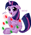 Size: 135x150 | Tagged: safe, artist:lulubell, derpibooru import, twilight sparkle, christmas lights, simple background, solo, transparent background