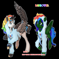 Size: 1000x1000 | Tagged: safe, artist:meowcephei, rainbow dash, oc, oc only, pegasus, pony, clothes, sweater