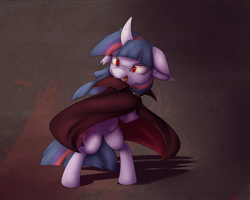 Size: 1750x1400 | Tagged: safe, artist:alasou, derpibooru import, twilight sparkle, vampire, cloak, clothes, fangs, solo