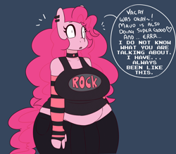 Size: 1280x1120 | Tagged: safe, artist:somescrub, pinkie pie, anthro, bbw, breasts, chubby, female, hugtastic pinkie pie, pinkie pies, punk, solo