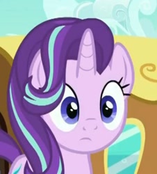 Size: 336x371 | Tagged: safe, screencap, starlight glimmer, pony, unicorn, the crystalling, reaction image, solo, wide eyes