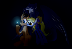 Size: 1850x1250 | Tagged: safe, artist:underpable, derpibooru import, derpy hooves, doctor whooves, pegasus, pony, female, mare, weeping angel