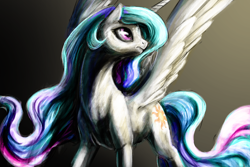 Size: 3000x2000 | Tagged: safe, artist:silfoe, derpibooru import, princess celestia, alicorn, pony, solo, spread wings