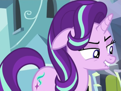 Size: 893x673 | Tagged: safe, screencap, starlight glimmer, pony, unicorn, the crystalling, lip bite, unf