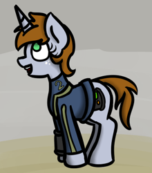 Size: 450x512 | Tagged: safe, artist:coatieyay, oc, oc only, oc:littlepip, pony, unicorn, fallout equestria, cute, fanfic, fanfic art, female, freckles, mare, pipbuck, solo, vault suit