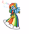 Size: 2976x3456 | Tagged: safe, artist:natik2004, derpibooru import, rainbow dash, anthro, clothes, dress, gala dress, high res, request, simple background, solo, sonic the hedgehog (series), sonicified, style emulation, white background