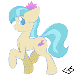 Size: 2000x2000 | Tagged: safe, artist:billysan727, coco pommel, earth pony, pony, female, mare, missing accessory, solo, two toned mane, white coat