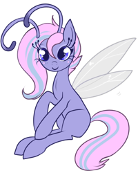 Size: 397x496 | Tagged: safe, artist:lulubell, derpibooru import, oc, oc only, breezie, it ain't easy being breezies, simple background, sitting, smiling, solo, white background