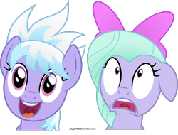 Size: 5344x4058 | Tagged: safe, artist:adog0718, cloudchaser, flitter, absurd resolution, open mouth, shocked, simple background, surprised, transparent background, varying degrees of want, vector