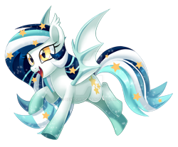 Size: 1024x849 | Tagged: safe, artist:centchi, oc, oc only, oc:wistful galaxy, bat pony, pony, solo, watermark