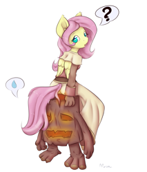 Size: 881x1032 | Tagged: safe, artist:alasou, derpibooru import, fluttershy, anthro, crossover, question mark, ragnarok online, sweatdrop