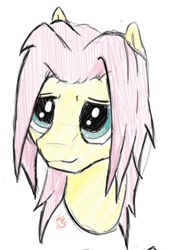 Size: 379x542 | Tagged: safe, artist:greyscaleart, derpibooru import, butterscotch, fluttershy, pegasus, pony, portrait, rule 63, sketch, solo