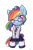 Size: 900x1350 | Tagged: safe, artist:alasou, derpibooru import, rainbow dash, anthro, adorkable, clothes, cute, dork, glasses, rainbow dork, solo