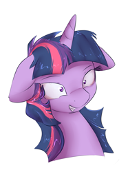 Size: 659x815 | Tagged: safe, artist:alasou, derpibooru import, twilight sparkle, lesson zero, floppy ears, grin, insanity, smiling, solo, twilight snapple, wide eyes