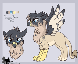 Size: 700x581 | Tagged: safe, artist:lulubell, derpibooru import, oc, oc only, griffon, reference sheet, solo