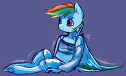 Size: 1280x777 | Tagged: safe, artist:marshmellowcannibal, derpibooru import, rainbow dash, anthro, solo