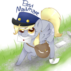 Size: 2000x2000 | Tagged: safe, artist:evehly, derpibooru import, derpy hooves, pegasus, pony, best pony, female, mail, mailbag, mailmare, mare, solo