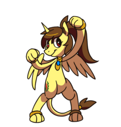 Size: 1026x1080 | Tagged: safe, artist:medli20, oc, oc only, oc:katya ironstead, alicorn, sphinx, alicorn oc, animated, belly dancer, bipedal, claws, cute, dancing, female, frame by frame, genie, gif, jewelry, loop, necklace, ocbetes, paws, perfect loop, shantae, simple background, solo, species swap, sphinx oc, sphinxified, tail wag, tail wiggle, underpaw, white background