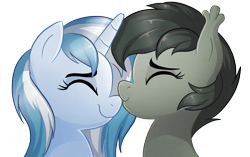 Size: 830x520 | Tagged: safe, oc, oc only, oc:avi, oc:seachell, bat pony, pony, unicorn, female, lesbian