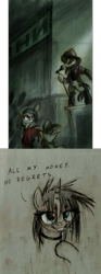 Size: 600x1612 | Tagged: safe, artist:foxinshadow, marble pie, oc, oc:coffee bean, pony, choker, cigarette, comic, concert, injured, lonely inky, nine inch nails, ponified