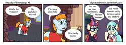 Size: 1200x426 | Tagged: safe, artist:digitaldasherbot, coco pommel, moondancer, oc, comic:threads of friendship, comic, roommates