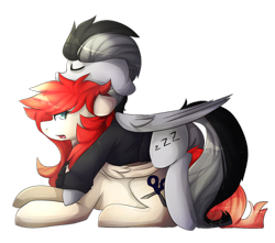 Size: 1024x906 | Tagged: safe, artist:oddends, oc, oc only, oc:bailey, oc:grayscale, pegasus, pony, colored, duo