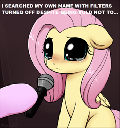 Size: 958x1024 | Tagged: safe, artist:moozua, derpibooru import, edit, editor:fluttershyisnot adoormat, fluttershy, starlight glimmer, pegasus, pony, crying, female, mare, meme, microphone, sad