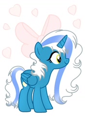 Size: 1024x1464 | Tagged: safe, artist:riofluttershy, derpibooru import, oc, oc:fleurbelle, alicorn, adorabelle, adorable face, alicorn oc, bow, cute, female, golden eyes, hair bow, heart, mare, smiling, sweet