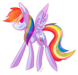 Size: 1807x1743 | Tagged: safe, artist:ame-baki, derpibooru import, rainbow dash, pegasus, pony, female, mare, simple background, smiling, solo, transparent background