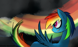 Size: 3162x1897 | Tagged: safe, artist:kinetic-spectrum, derpibooru import, rainbow dash, pegasus, pony, female, mare, rainbow, spread wings, wings