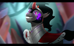 Size: 1280x800 | Tagged: safe, artist:yunlongchen, derpibooru import, king sombra, pony, umbrum, unicorn, solo