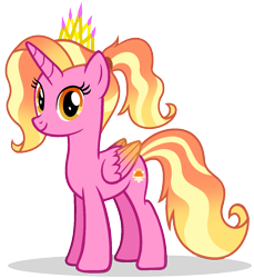 Size: 1183x1290 | Tagged: safe, artist:mlptmntdisneykauane, derpibooru import, luster dawn, alicorn, alicornified, alternate universe, base used, colored wings, crown, female, gradient wings, jewelry, looking at you, lustercorn, mare, race swap, regalia, simple background, solo, transparent background, wings