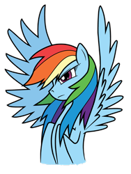 Size: 2121x2828 | Tagged: safe, artist:mach-volt, derpibooru import, rainbow dash, pegasus, pony, female, mare, simple background, spread wings, transparent background, wings