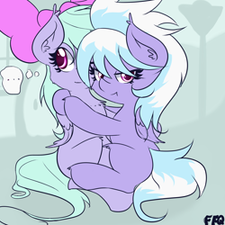 Size: 3000x3000 | Tagged: safe, artist:freefraq, cloudchaser, flitter, pegasus, pony, female, hug, mare