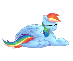 Size: 6000x5000 | Tagged: safe, artist:lavenderheartsmlp, derpibooru import, rainbow dash, pegasus, pony, absurd resolution, cute, dashabetes, eyes closed, female, grin, large wings, mare, prone, simple background, smiling, solo, transparent background, wings