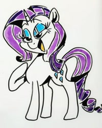 Size: 342x427 | Tagged: safe, artist:smirk, derpibooru import, rarity, pony, unicorn, doodle, eyeshadow, lidded eyes, makeup, solo, traditional art, whiteboard