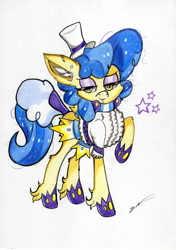 Size: 4920x6972 | Tagged: safe, artist:luxiwind, derpibooru import, sapphire shores, pony, absurd resolution, raised hoof, solo, traditional art