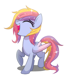 Size: 2101x2491 | Tagged: safe, artist:wicklesmack, oc, oc only, oc:glittering cloud, pegasus, pony, happy, simple background, solo