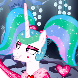 Size: 1200x1200 | Tagged: safe, artist:katya, artist:sollace, derpibooru import, edit, editor:katya, princess celestia, alicorn, pony, cute, heart, hearts and hooves day, holiday, sparkles, valentine's day