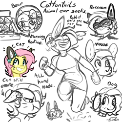 Size: 1200x1200 | Tagged: safe, artist:siden, fluttershy, oc, oc:cottontail, anthro, alternate universe, animal ears, clothes, cosplay, ultimare universe