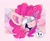 Size: 1024x832 | Tagged: safe, artist:forestpvppy, derpibooru import, pinkie pie, earth pony, pony, abstract background, beanbrows, blushing, bust, cute, diapinkes, ear fluff, exclamation point, eyebrows, female, happy, head only, mare, neck fluff, open mouth, pictogram, portrait, redraw, smiling, solo, speech bubble