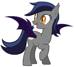 Size: 3700x3300 | Tagged: safe, artist:zee66, oc, oc only, oc:echo, bat pony, pony, happy, looking back, simple background, solo, transparent, transparent background, vector