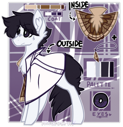 Size: 2163x2245 | Tagged: safe, artist:mcwolfity, derpibooru import, oc, oc only, pegasus, pony, cloak, clothes, heterochromia, male, pegasus oc, reference sheet, simple background, solo, stallion, text, transparent background, wings