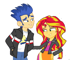 Size: 608x513 | Tagged: safe, artist:3d4d, flash sentry, sunset shimmer, equestria girls, flashimmer, shipping