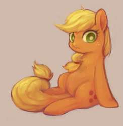 Size: 651x667 | Tagged: safe, artist:kei05, applejack, earth pony, pony, female, looking at you, mare, simple background, solo